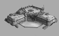 Early concept art of the Barracks.