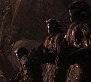 Three ODSTs outside ONI Sword Base on Reach in Halo: Reach.