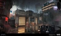 Concept art of the subway station.