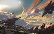 Multiple ancient Sangheili Banshee-like aircraft during the Desecration of Ulgethon in Halo Mythos: A Guide to the Story of Halo.