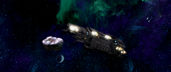 Lima Foxtrot Alpha 43 flying away from UNSC Pillar of Autumn.