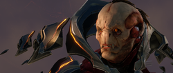 Close-up of the Ur-Didact in Halo 4.