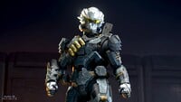 Front view of a Hayausa-clad Spartan on the Mark VII armor core.