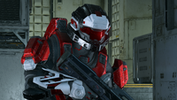 Close-up of a the Trendlock helmet on a Spartan.
