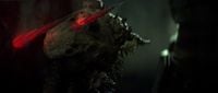 A Flood pod infector pinned by a spike projectile in Halo Wars 2.