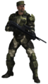 A full-body portrait of Stacker in Halo 3.