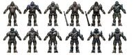 Concept art for Jiralhanae variations in Halo: Reach.