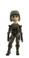 M52B Armor being worn by an Xbox LIVE Avatar; available for purchase in the Avatar Marketplace along with miscellaneous Halo-related items.