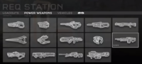 Power weapons in the REQ terminal as of E3.