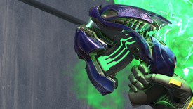 The Rohakadu-pattern plasma pistol overheating in Halo Infinite.