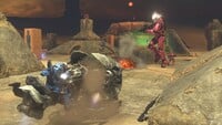 A Chopper driving into combat on Sandbox in Halo 3.