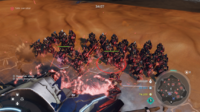 Unggoy Riders attacking a Banished Banished outpost.