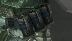 Smoke grenades on an ODST's armor in Halo: Reach.