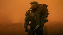 Silver John-117 with a UNSC Marine.