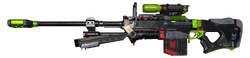 A cropped screenshot of the SRS99-S7 AM sniper rifle with the Abbey Lime coating on it.