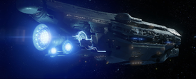 The post-refit Infinity in space.