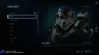Close-up of the Soldier helmet in the Halo 5: Guardians Multiplayer Beta.
