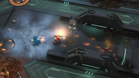 Two players combine fire with the Machine Pistols.