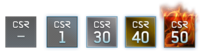 CSR emblems representing the various levels. The blank emblem means the player has not played the playlist since April 10, 2013.