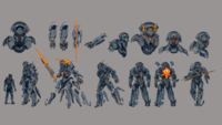 Character study of the Warden Eternal. Note Spartan Locke to the left for scale.