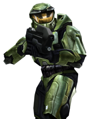 Cropped image of John-117 from Halo: Combat Evolved.