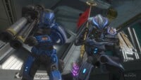 A flag carrier and their escort in Halo: Reach.