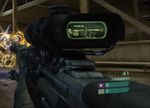 A first person view of the sniper rifle in the Halo: Reach Multiplayer Beta.