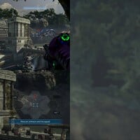 Unzoomed, zoomed, and resized image of third Caveman on Sierra 117 in Halo 3 (from MCC) with highlights
