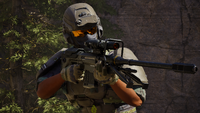 A marine with his SRS99C raised.