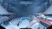 First-person view of John-117 with The Answer via the UNSC weapons Easter egg in The Breaking.