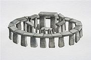 An artist impression of the Stonehenge in its complete form.