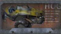 An advertisement of the 'Hog in Halo 2 with graffiti on it.