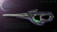 Halo 4 promotional image of the Vostu-pattern carbine.