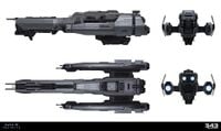 Concept art of the Lancer-class for Halo Infinite.