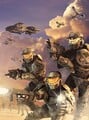 Promotional artwork of Red Team for Halo Wars.