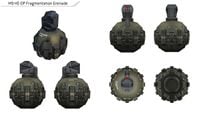 Reference chart of the Fragmentation Grenade in Halo: Reach.