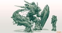 Concept art of a corrupted Mgalekgolo for Halo 5: Guardians.