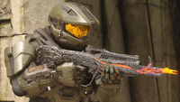 A Mark VI MOD-clad Spartan using an Inferno Bandit on Forbidden.