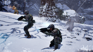 UNSC Marine Corps Fireteam Yankee on Installation 04. Screenshot taken from the level Assault on the Control Room.
