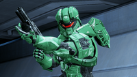 A Commando-clad Spartan-IV with an M45D shotgun in Halo 4.