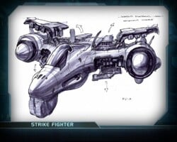 Concept sketch for the "Strike fighter", from the Halo 2 Limited Collector's Edition DVD.