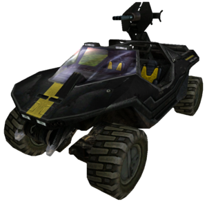 A view of the M12A1 Rocket Warthog in Halo: Combat Evolved multiplayer.