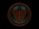 An early version of the Spirit of Fire's logo with the year 2418 on it.