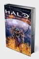 The hardcover edition of the omnibus, with sprayed page edges depicting a Halo ring.