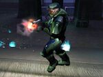 John-117 firing an M6D in a beta build of Halo: Combat Evolved.