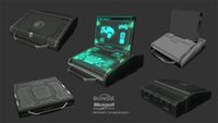 A 3D render of a portable computer used in Halo: Reach.