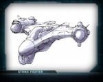 A sketch of the scrapped Halo 2 "Strike Fighter," the Sabre's conceptual precursor.