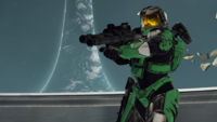 A Spartan on Zenith wearing ORION armor, released during Series 8: Mythic.
