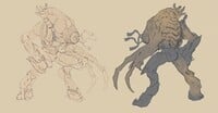 Concept sketch of an infected Sangheili in Halo: Campaign Evolved.