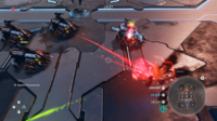 The impact of a plasma blast from a Wraith's heavy plasma mortar in Halo Wars 2.